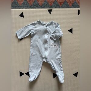 Little Me|Baby boy Light Blue long sleeve footies with dog print•••6M,pastel